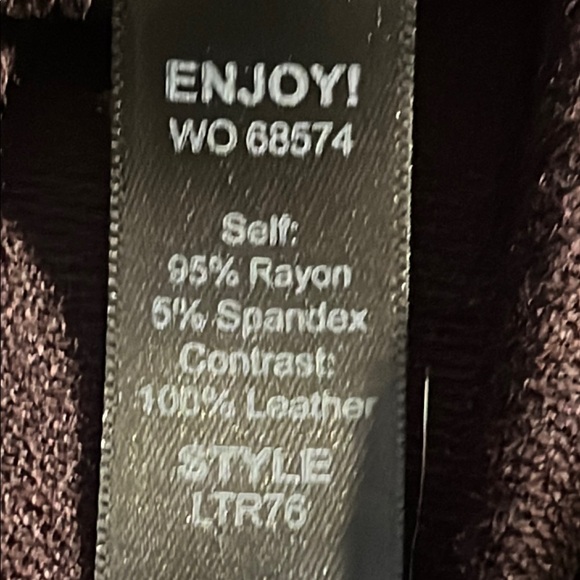 EUC Michael Stars Leather & Knit mix material brown open Jacket w/ stretch Sz L - Picture 7 of 9